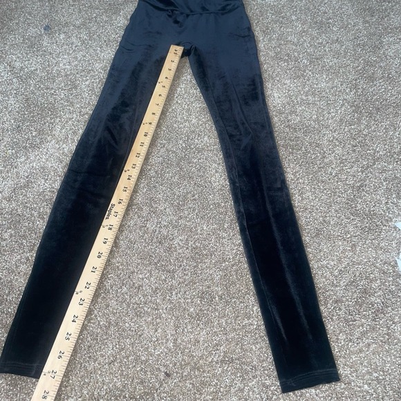 SPANX pants velour velvet feel Long/Tall XS Small black compression skinny - Picture 6 of 8